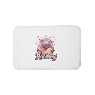 Tapis De Bain Cute Moo Deng Hippo Girlie Coeurs pour filles enfa