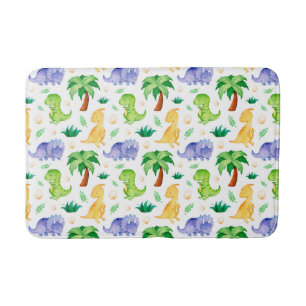 Tapis De Bain Cute Neon Aquarelle Dinosaur Motif