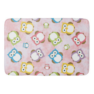 Tapis De Bain Cute Owls, Owl Pattern, Colorful Owls, Baby Owls