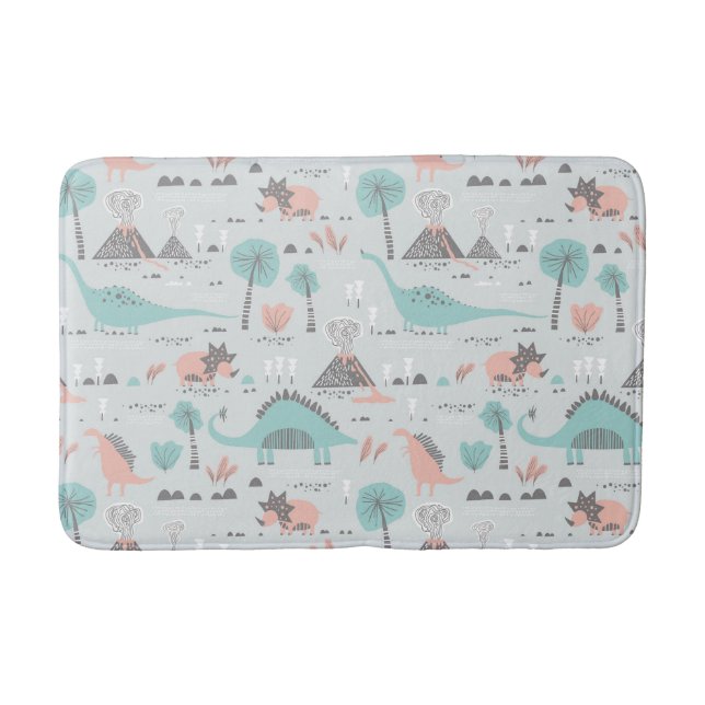 Tapis De Bain Cute Pastel Dinosaur Motif (Devant)
