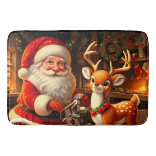Tapis De Bain Cute Père Noël et Reindeer