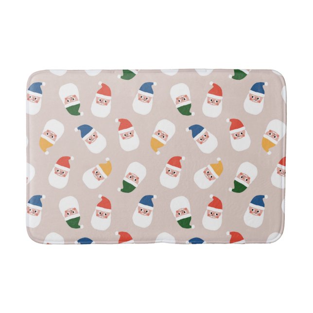 Tapis De Bain Cute Père Noël fait face au Motif de Noël (Devant)