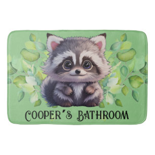 Tapis De Bain Cute raccoon animaux de forêt amis de forêt