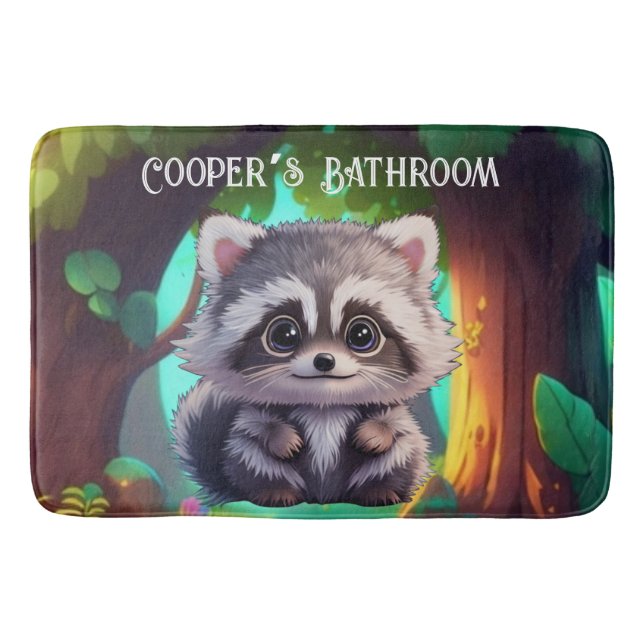 Tapis De Bain Cute raccoon animaux de forêt amis de forêt (Devant)