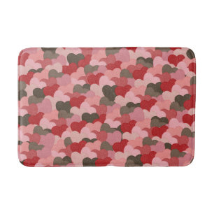 Tapis De Bain Cute Rustic Valentines Jour Papier Coeurs Motif
