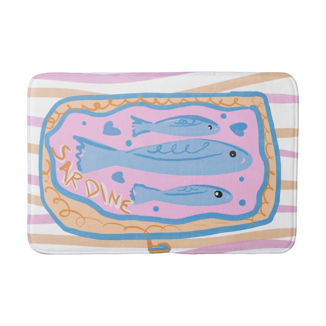 Tapis De Bain Cute Sardine Art (Devant)