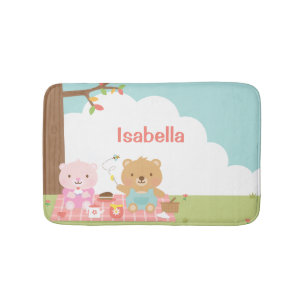Tapis De Bain Cute Teddy Bear Pique-nique Extérieur Enfants Déco