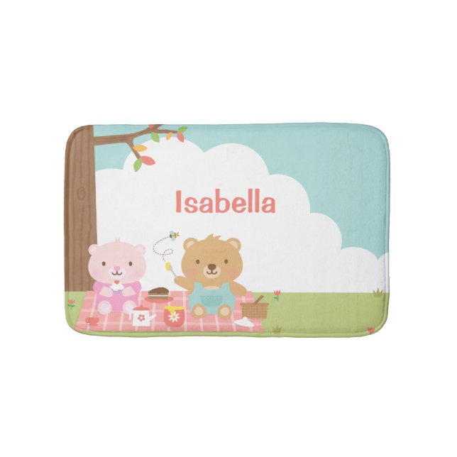 Tapis De Bain Cute Teddy Bear Pique-nique Extérieur Enfants Déco (Devant)