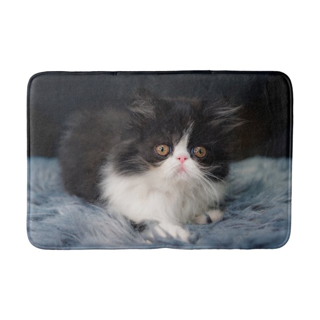 Tapis De Bain Cutest Baby Animals | Fluffy B&W Kitten (Devant)