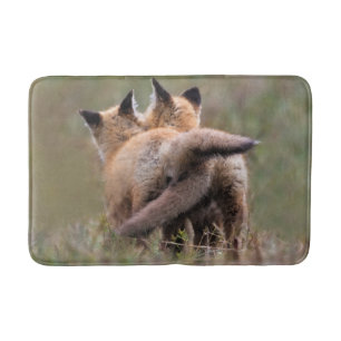 Tapis De Bain Cutest Baby Animals   Red Fox Kits Locking Tails