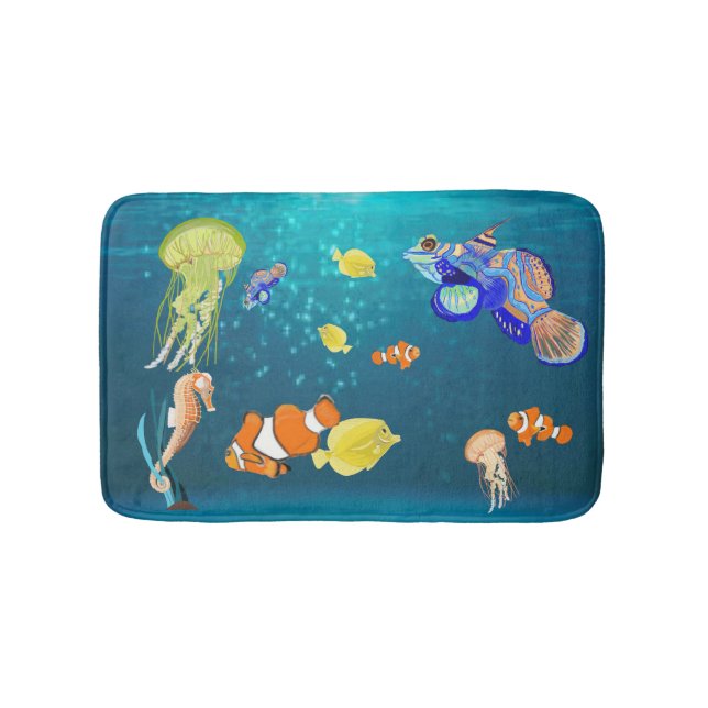 Tapis De Bain Cuve de poisson tropicale (Devant)