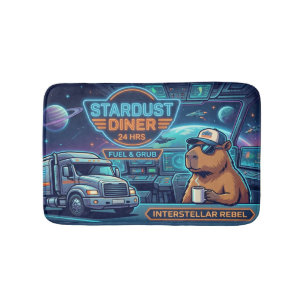 Tapis De Bain Cyberpunk Capybara Transporteur Spatial Stardust D