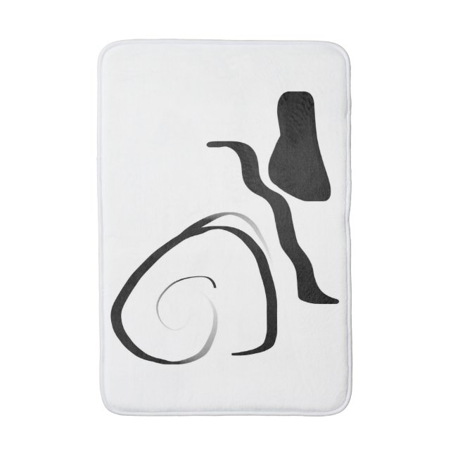 Tapis De Bain Cycle de rotation : noir et blanc Abstrait (Devant (Vertical))