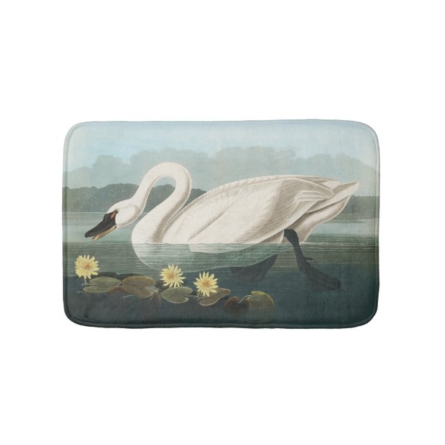 Tapis De Bain cygne audubon cygnes d'eau blanche (Devant)