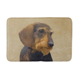 Tapis De Bain Dachshund (À poils durs) Peinture Dog Art original