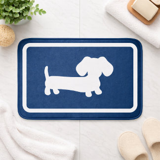 Tapis de bain Dachshund bleu marine Doxie Tapis de