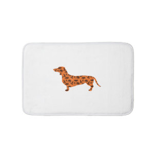 Tapis De Bain Dachshund Citrouille Witch Bat Drôle Halloween Éff