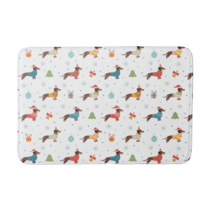 Tapis De Bain Dachshunds dans le Motif des pulls de Noël