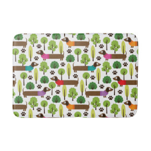 Tapis De Bain Dachshunds En Promenade Dans Le Parc