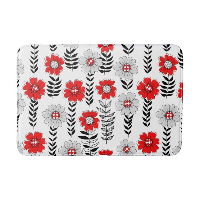 Tapis De Bain Daisy dooda en rouge et noir (Devant)