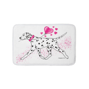 Tapis De Bain Dalmatien aux coeurs