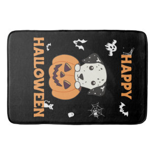 Tapis De Bain Dalmatien En Chiens Doux Citrouille Joyeux Hallowe