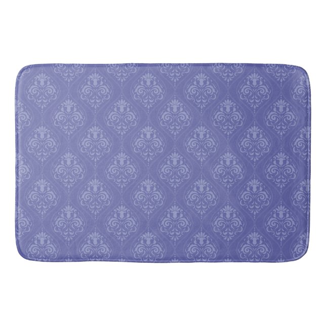 Tapis De Bain Damas bleu périphérique (Devant)