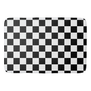 Tapis De Bain Damier noir et blanc élégant