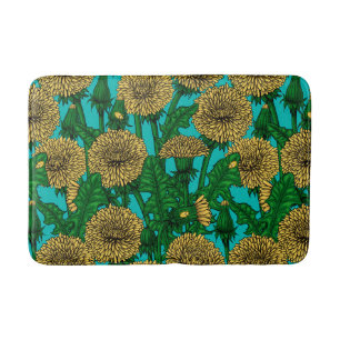 Tapis De Bain Dandelions sur turquoise