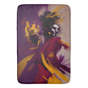 Tapis De Bain Danse de l'esprit – Figure abstraite expressive