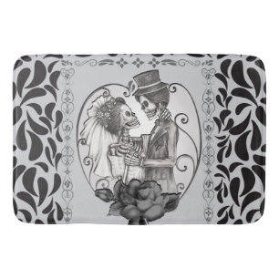 Tapis De Bain Danse de mariage d'amoureux squelettiques