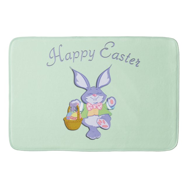 Tapis De Bain Danser Purple Lapin Pâques Monnaie Douche Rideau (Devant)