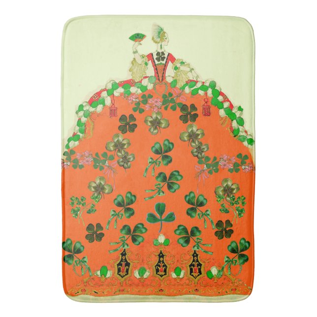Tapis De Bain DAY ORANGE ET SHAMROCK St. Patricks Day Party (devant Vertical)