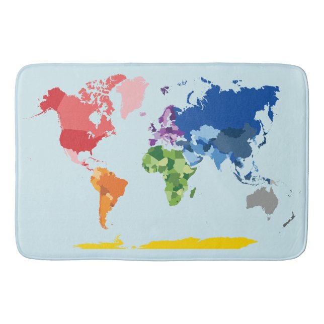 Tapis de bain de carte du monde (Devant)