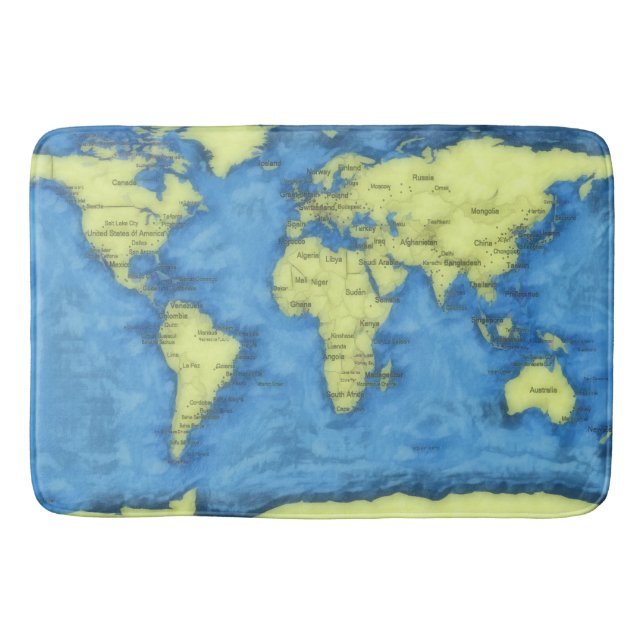 Tapis de bain de carte du monde (Devant)