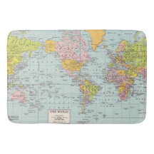 Tapis de bain de carte du monde
