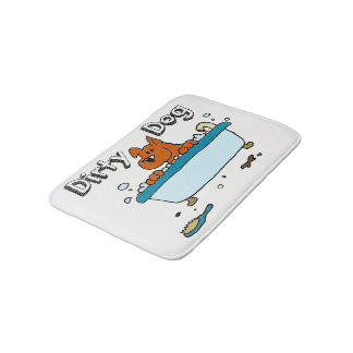 Tapis de bain de chien sale