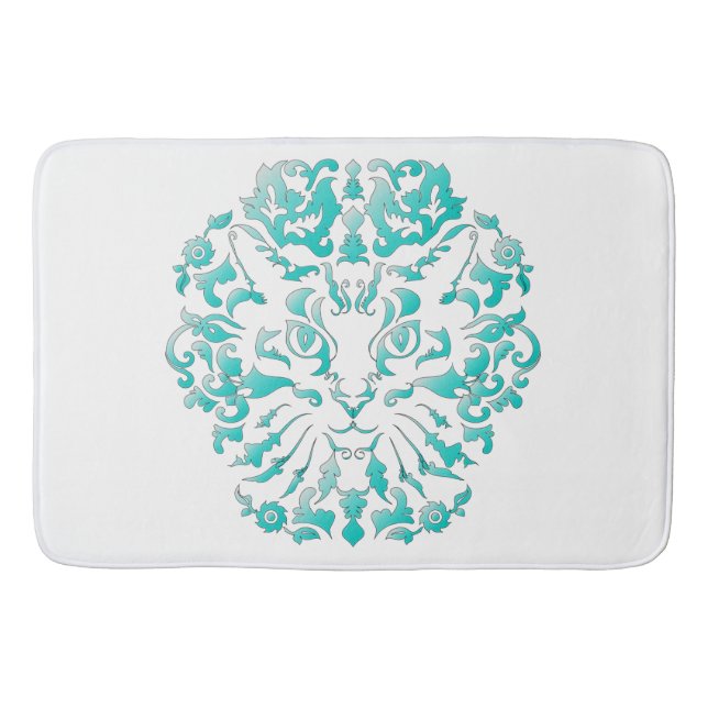 Tapis de bain de damassé de chat (Devant)