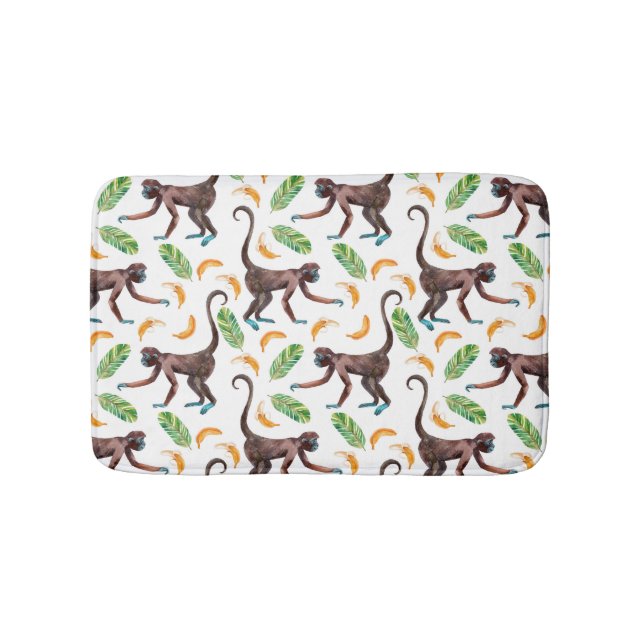 Tapis De Bain De doux singes qui jonglent avec des bananes (Devant)