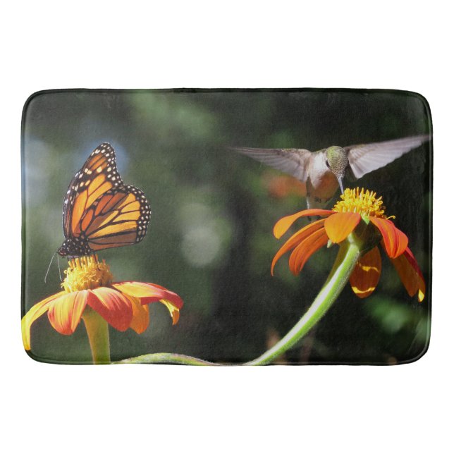 Tapis de bain de fleur de papillon de monarque (Devant)