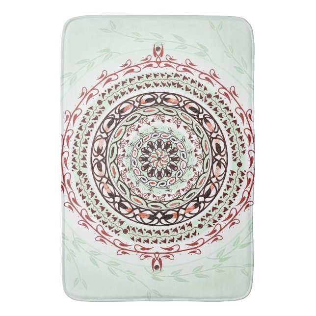 Tapis de bain de mandala de gemme de jardin (devant Vertical)