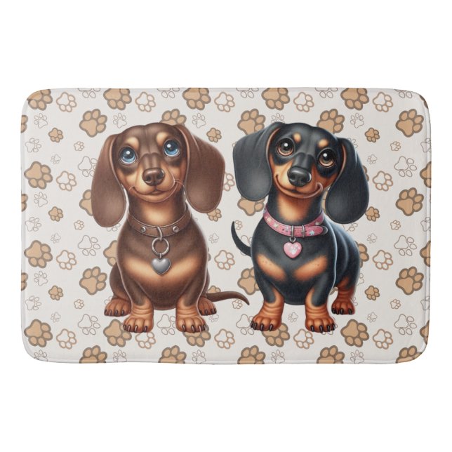 Tapis De Bain De mignons amis dachshund (Devant)