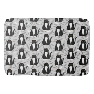 Tapis de bain de motif de chat noir