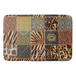Tapis de bain de patchwork de safari grand