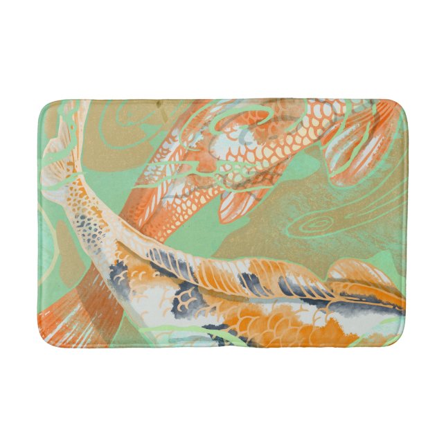Tapis de bain de poisson Carpe Koi de nénuphar d'é (Devant)