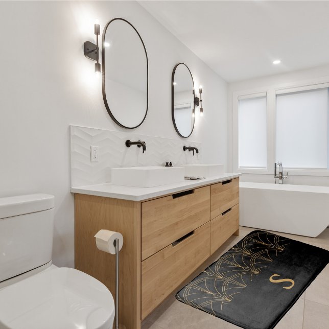 Tapis De Bain Déco Or Et Noir (Créateur téléchargé)