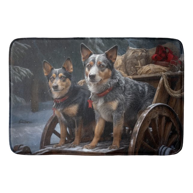 Tapis De Bain Décor de Noël australien Snowy Sleigh (Devant)