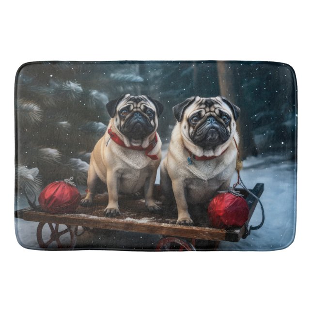 Tapis De Bain Décor de Noël carlin Snowy Sleigh (Devant)