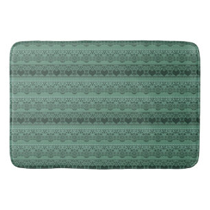 Tapis De Bain Décor vert dentelle vintage