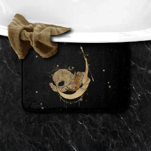 Tapis De Bain Déesse du Zodiaque Astrologie de Capricorne d'or